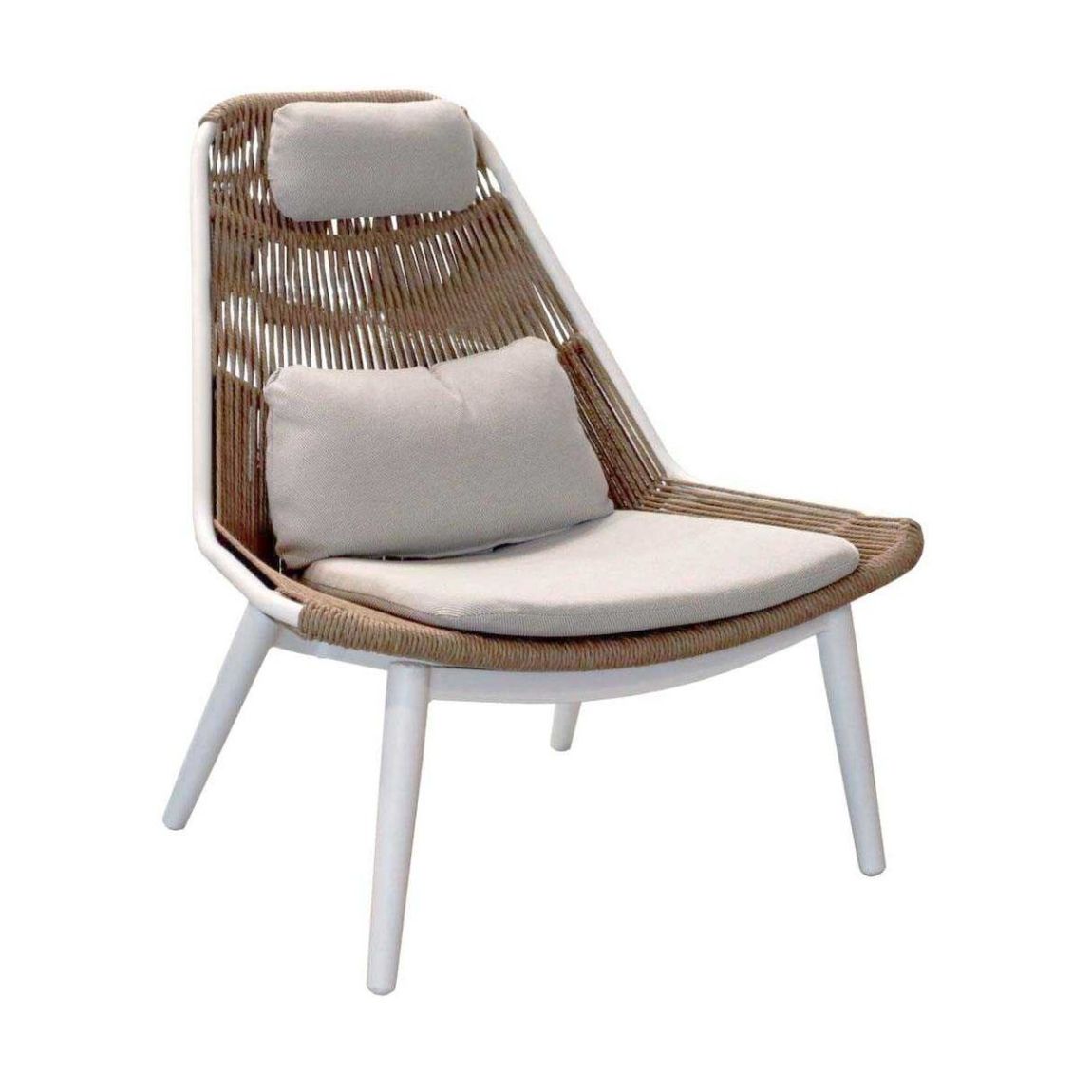 Chaise lounge de jardin en aluminium et tressage Como main product photo