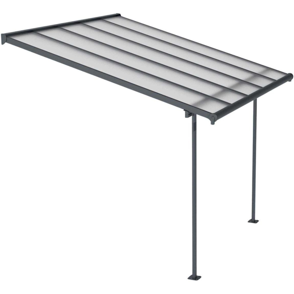 Pergola à adosser en aluminium gris et polycarbonate Sierra 3 x 3 m main product photo