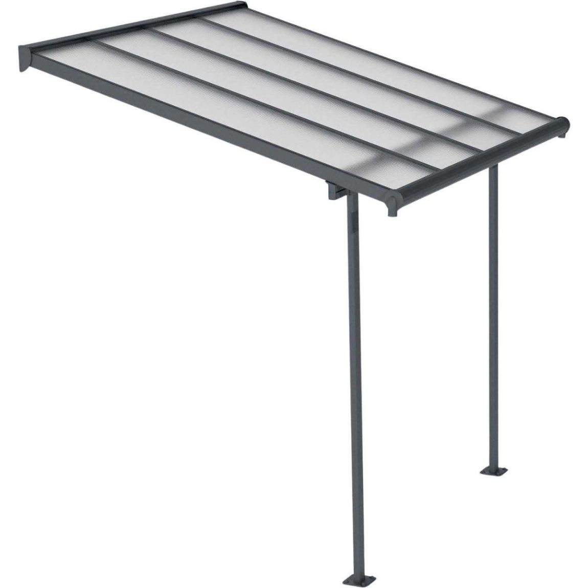 Pergola à adosser en aluminium gris et polycarbonate Sierra 2.2 x 2.3 m main product photo