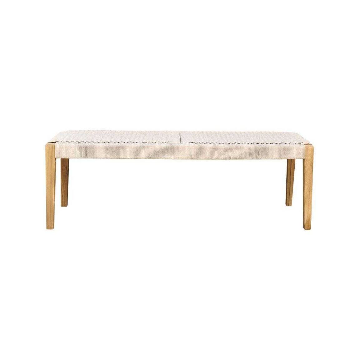 Banc de jardin en teck massif et cordage Calvi main product photo