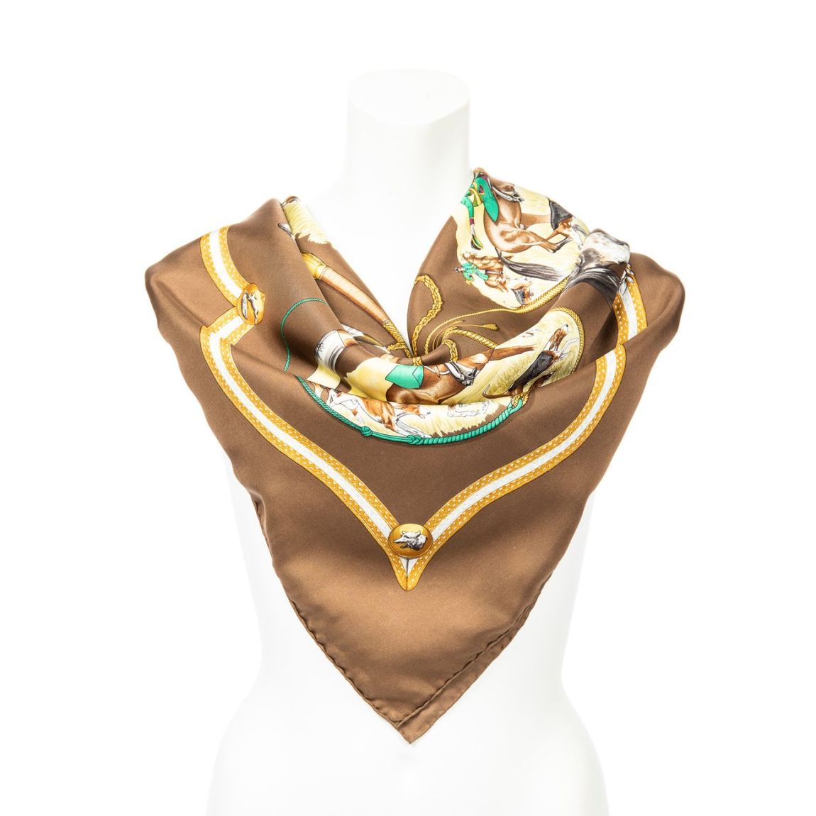 Hermès Scarf en Marron/Jaune/Gris main product photo