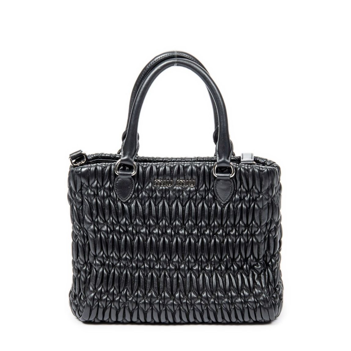 Miu Miu Small Crystal Tote en Noir main product photo