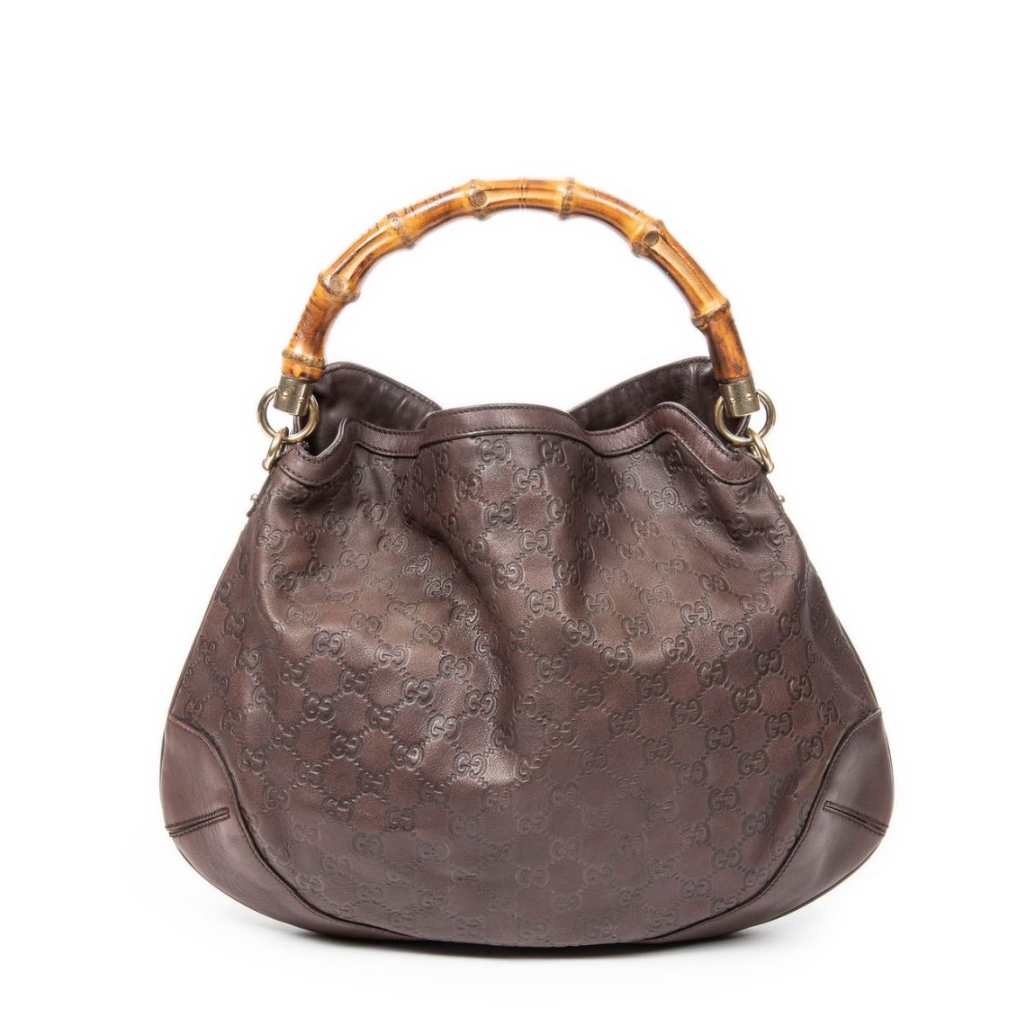 Gucci Peggy Bamboo Handle Hobo en Brun foncé main product photo