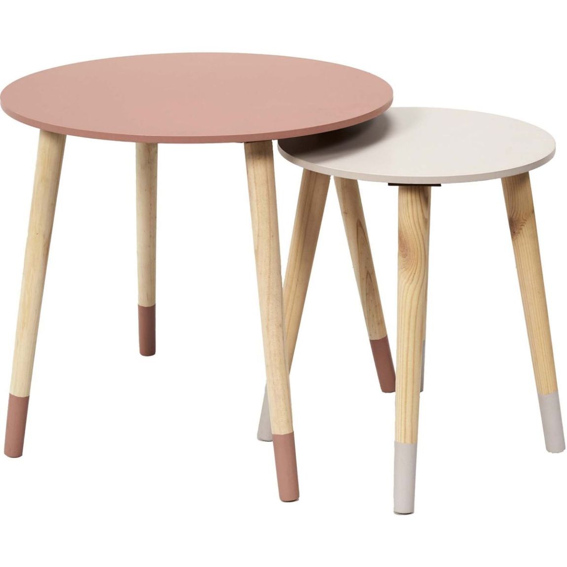 Tables gigognes bicolores Scandi (Lot de 2) Rose main product photo