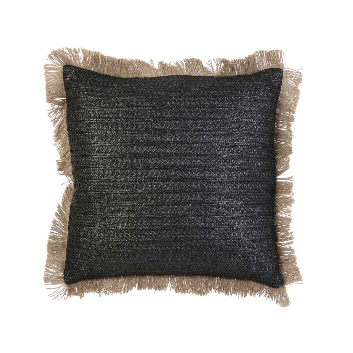 Coussin à franges en raphia 40 cm main product photo