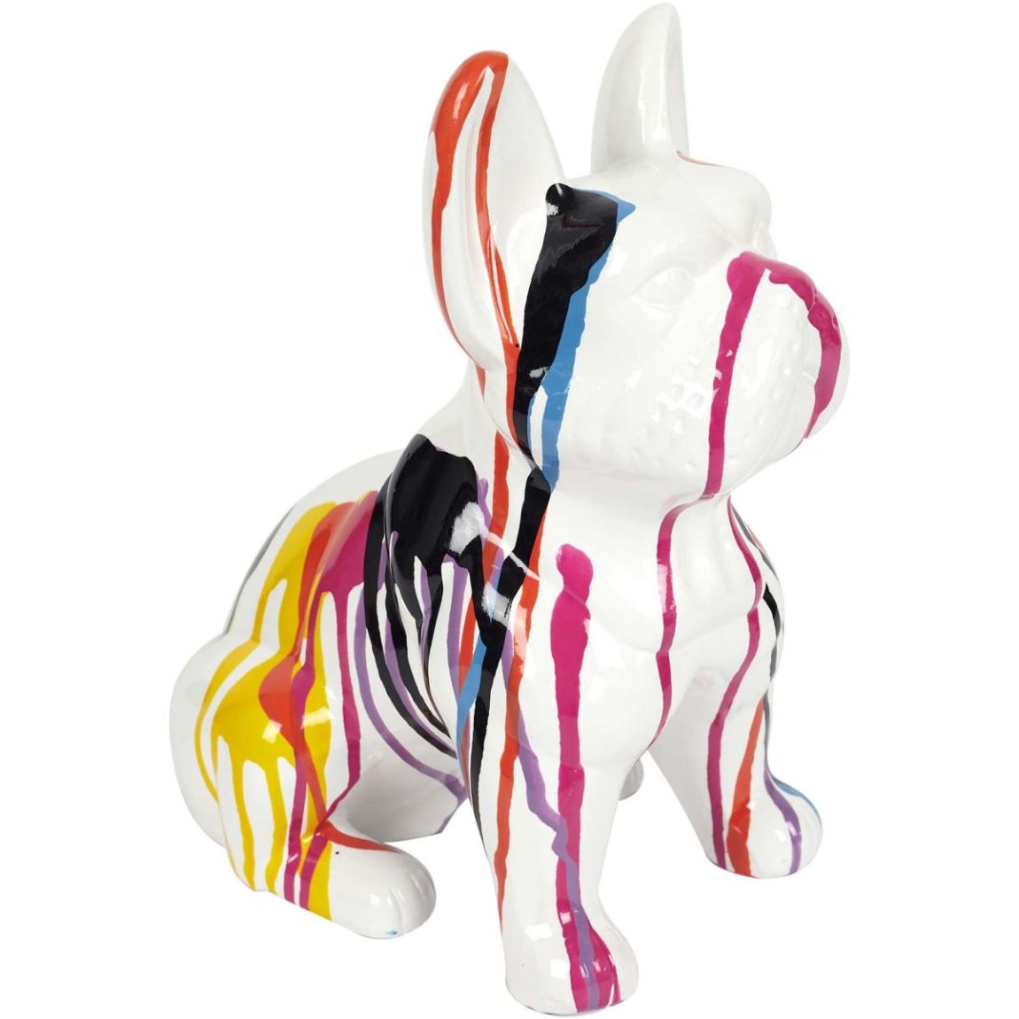 Bouledogue en céramique assis 30 cm main product photo
