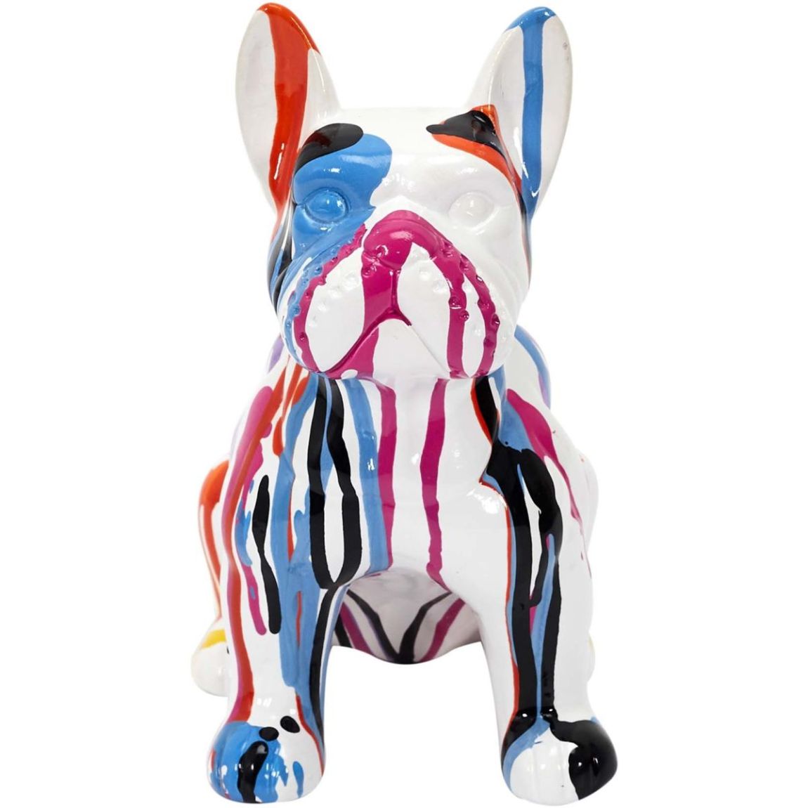 Bouledogue en céramique assis 20 cm Multicolore main product photo