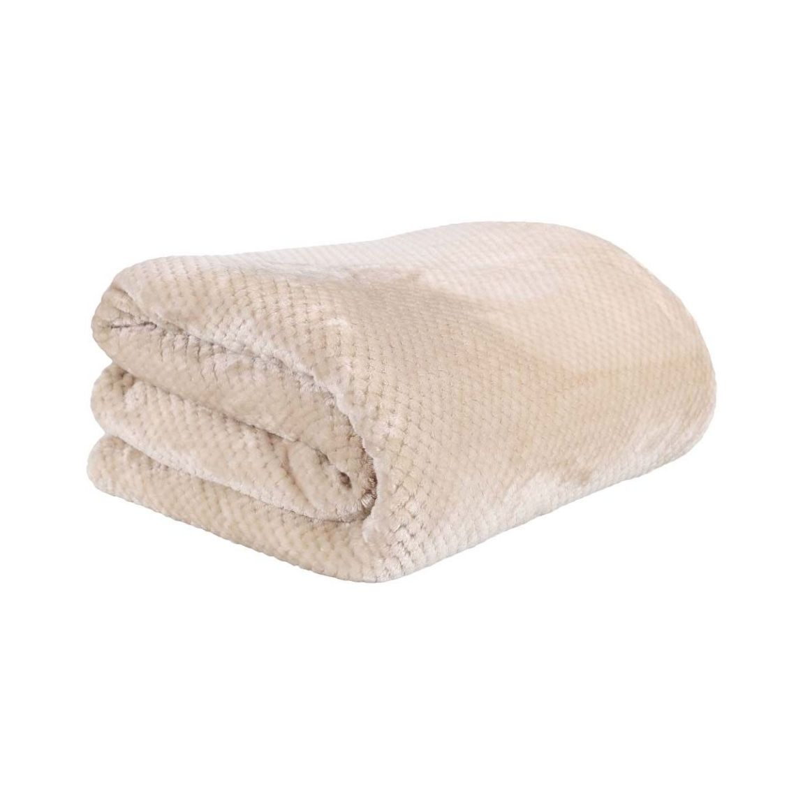 Plaid sherpa effet nid d'abeille 180x220 cm Beige rosé main product photo