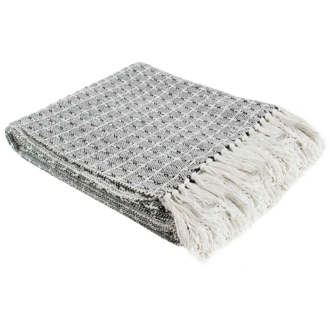 Plaid ethnique 100% coton pointillé 120 x 150 cm main product photo