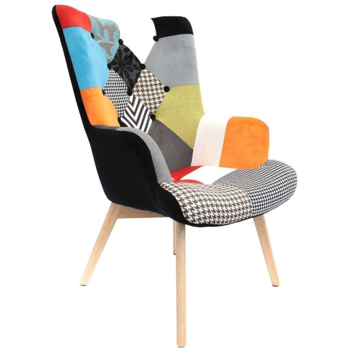 Fauteuil assise en tissu patchwork Helsinki main product photo