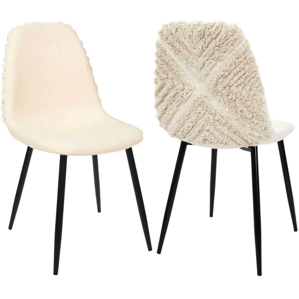 Chaise pieds en métal assise en tissu Mora (Lot de 2) main product photo