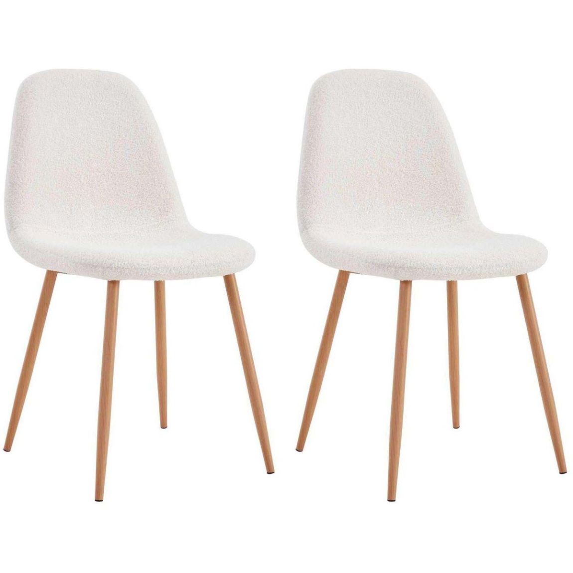 Chaise assise en tissu bouclette Freya (Lot de 2) main product photo