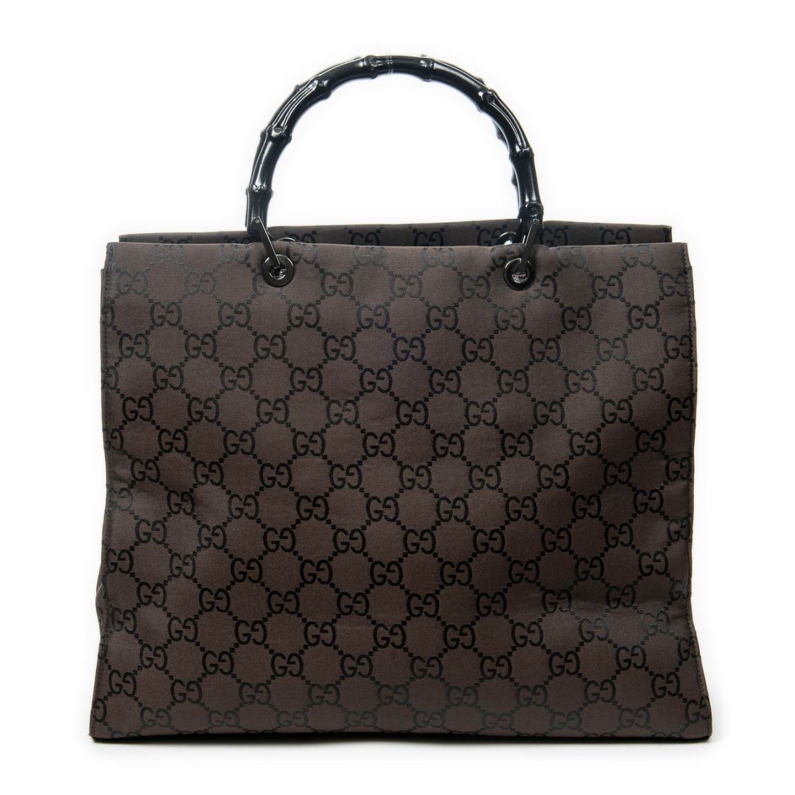 Gucci Large Square Bamboo Tote en Marron main product photo