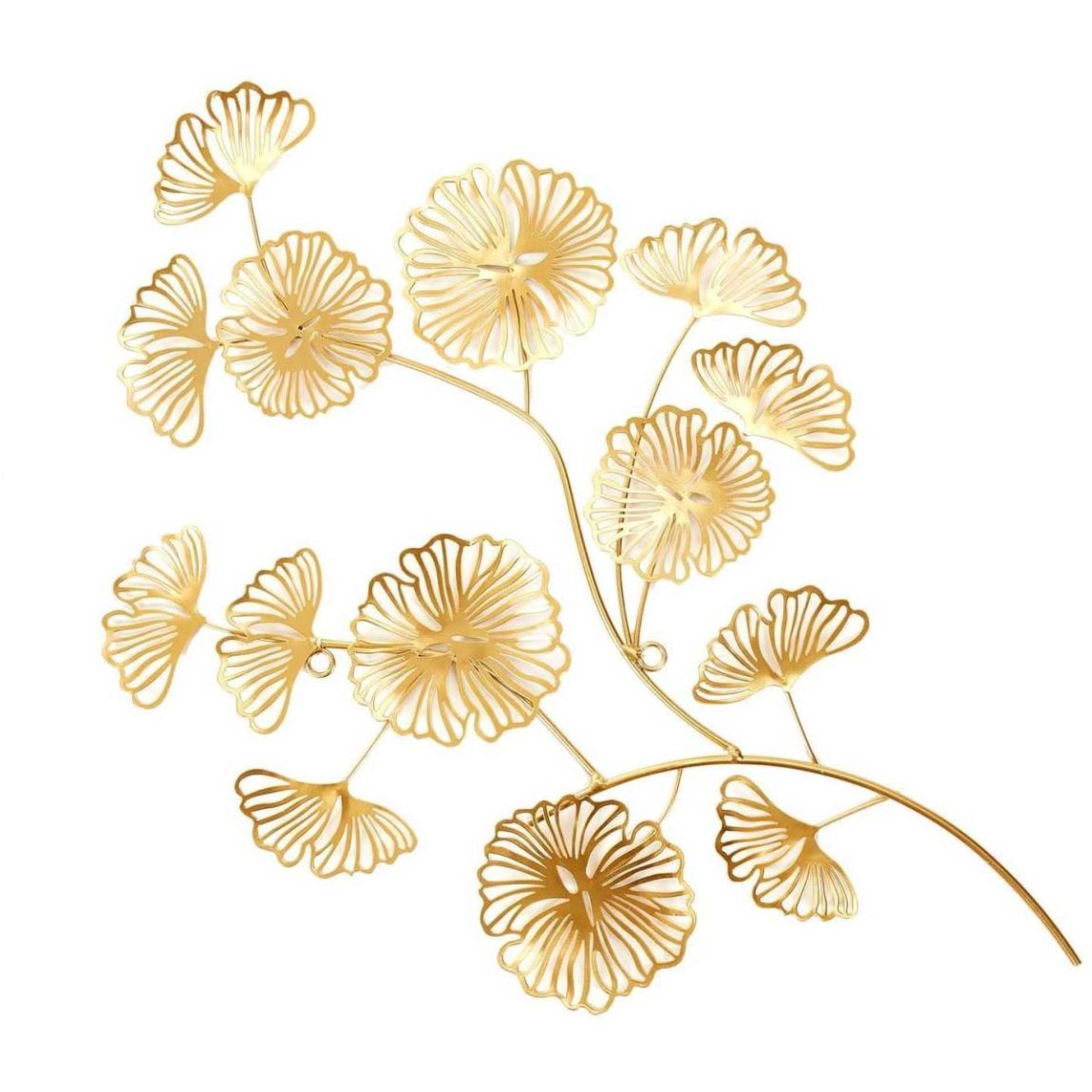 Décoration murale en métal Fleurs dorées 52 cm main product photo