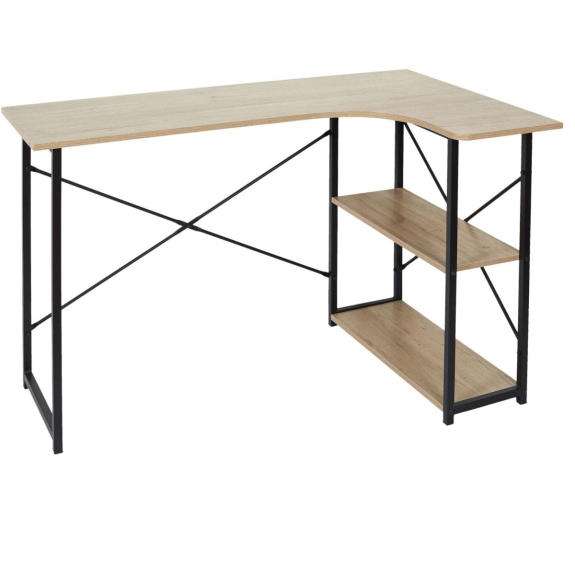 Bureau d'angle en bois et métal Job main product photo