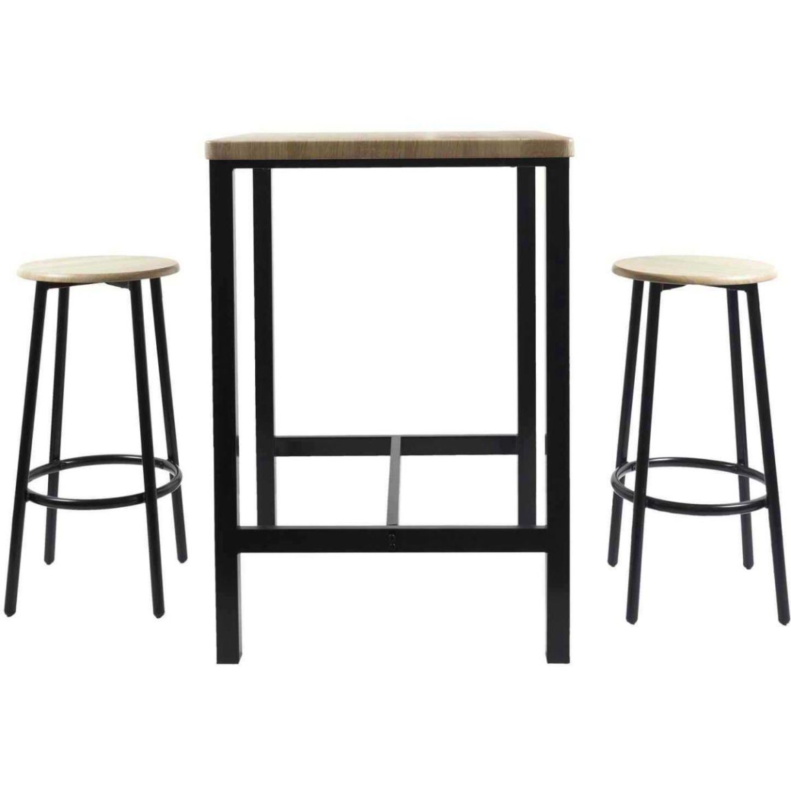 Ensemble table mange debout avec 2 tabourets Loka main product photo
