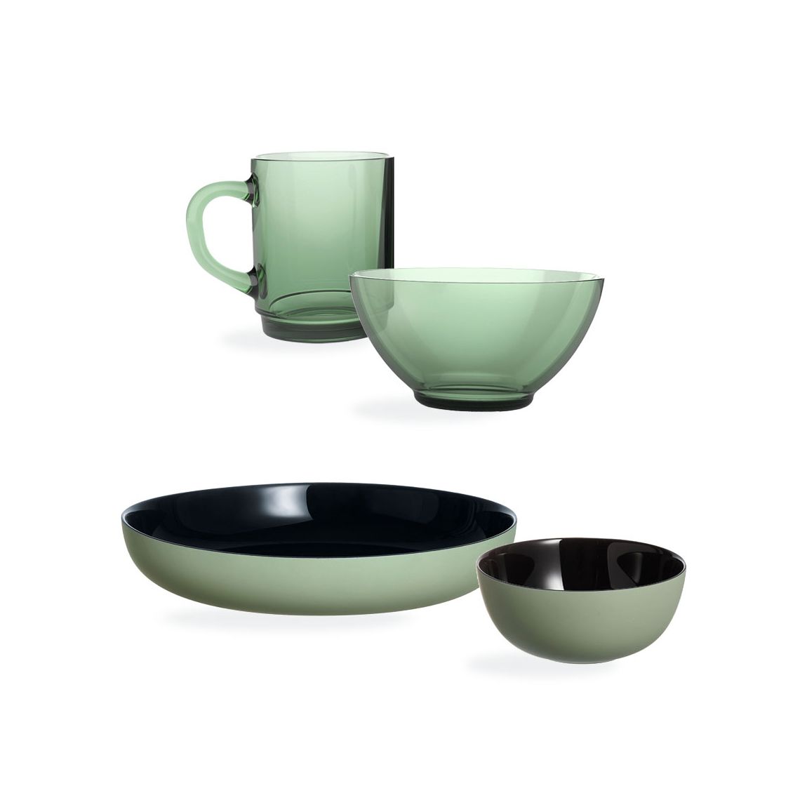 Set Petit-Déjeuner 16 pièces avec bols, mugs, assiettes et coupelles main product photo