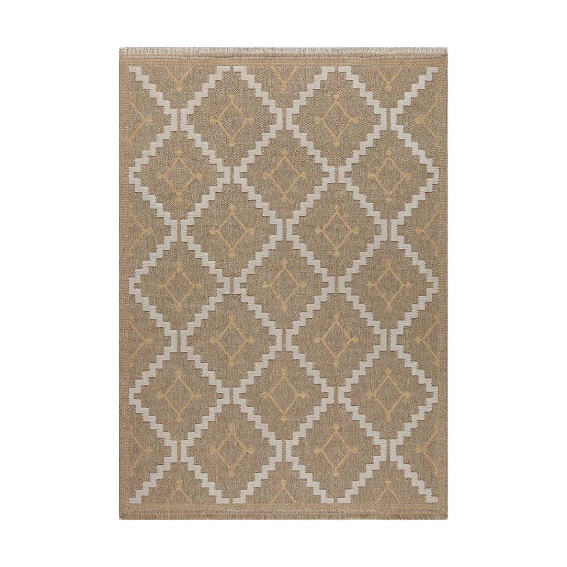 Tapis intérieur extérieur aspect jute jaune Tijuana 9041 90 x 67 cm main product photo