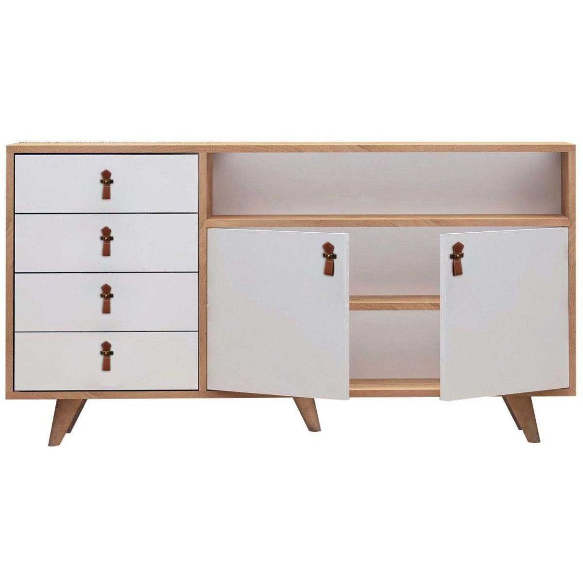 Buffet 2 portes 4 tiroirs en aggloméré Lavina main product photo