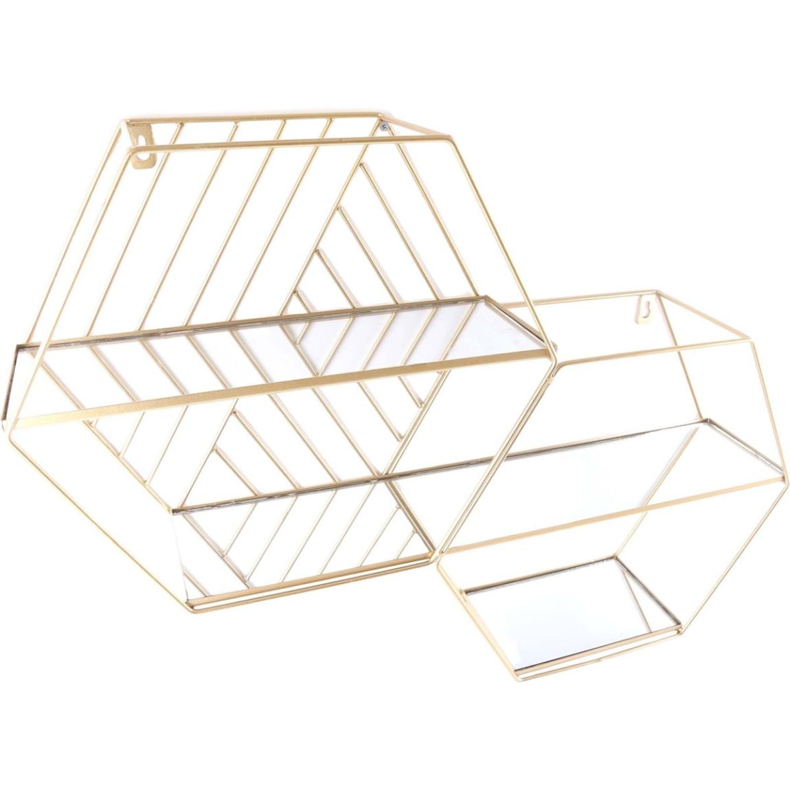 Etagère en métal avec miroir Or 61 x 25 cm main product photo