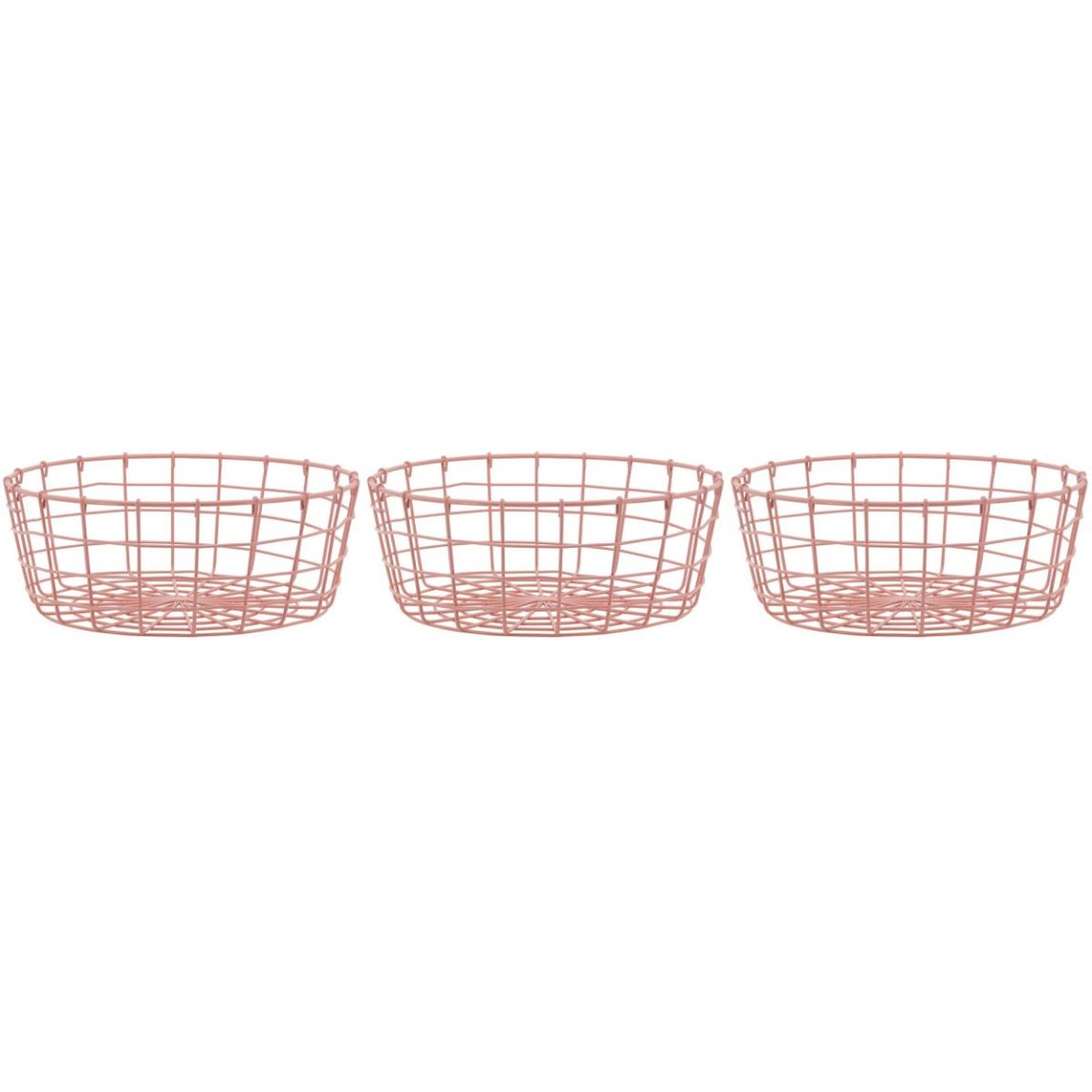 Corbeille en métal rose (Lot de 3) main product photo