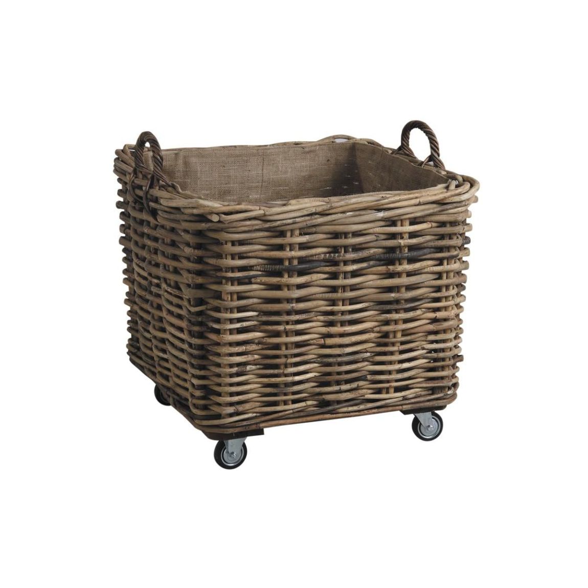 Corbeilles de rangement en rotin sur roues main product photo