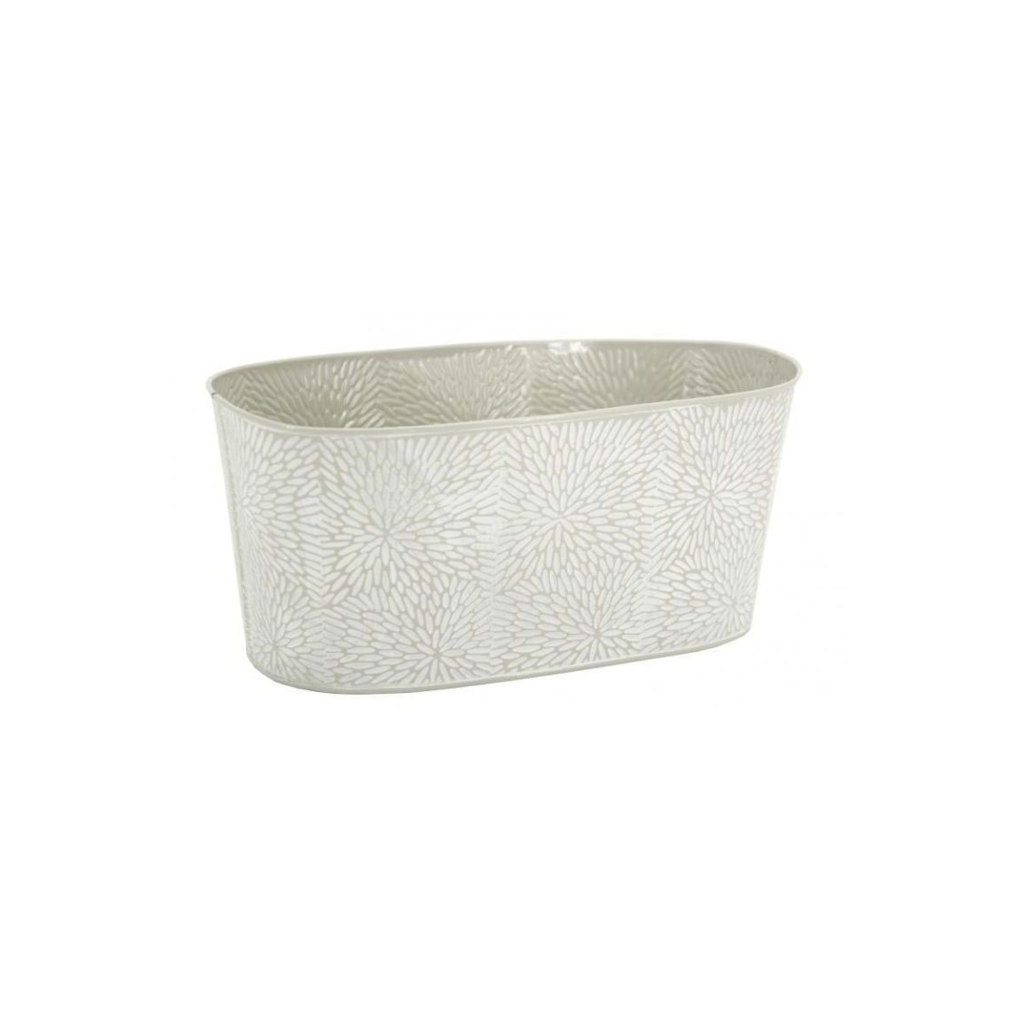 Corbeille ovale en métal laqué motif floral 29 x 15 x 13 cm main product photo
