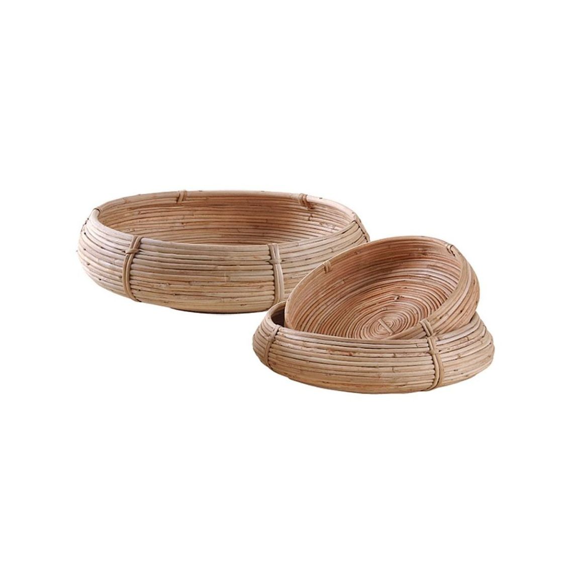 Corbeille ronde en rotin (Lot de 3) main product photo
