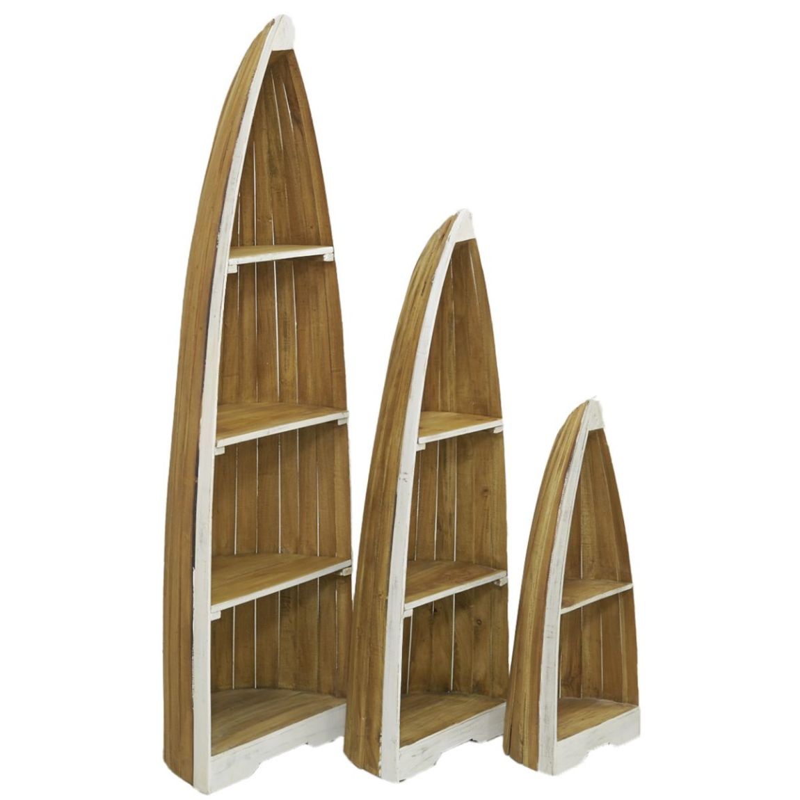 Étagère en acajou Barque Lot de 3 main product photo