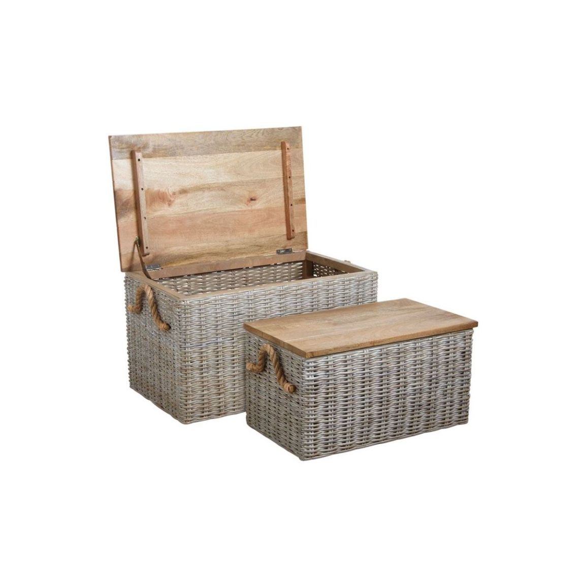 Coffre en poelet blanchi (Lot de 2) main product photo