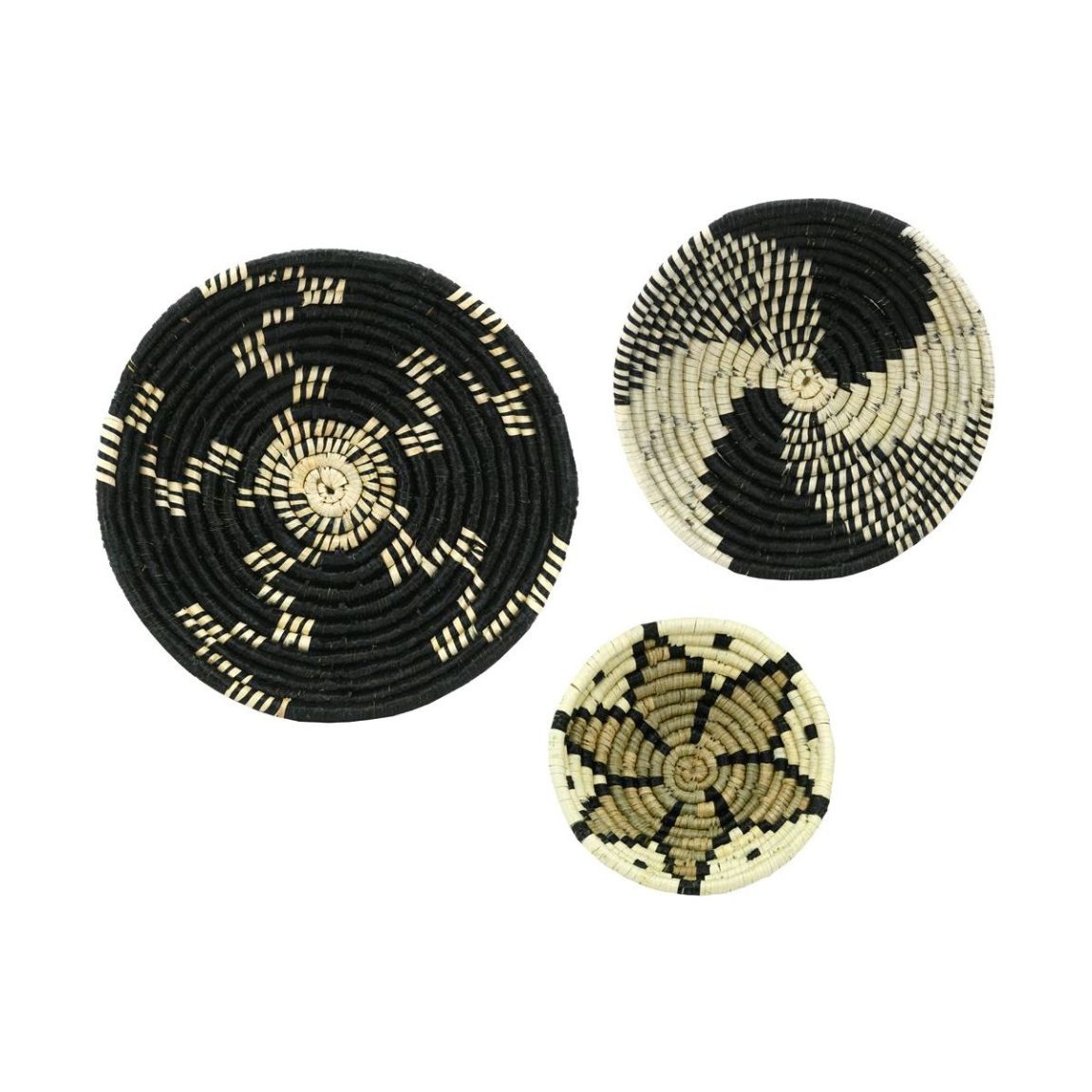 Corbeilles rondes en jonc (Lot de 3) main product photo