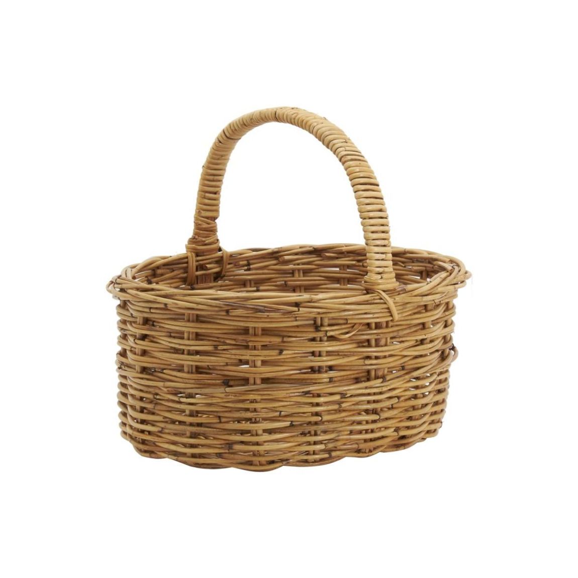 Panier ovale en poelet marron main product photo