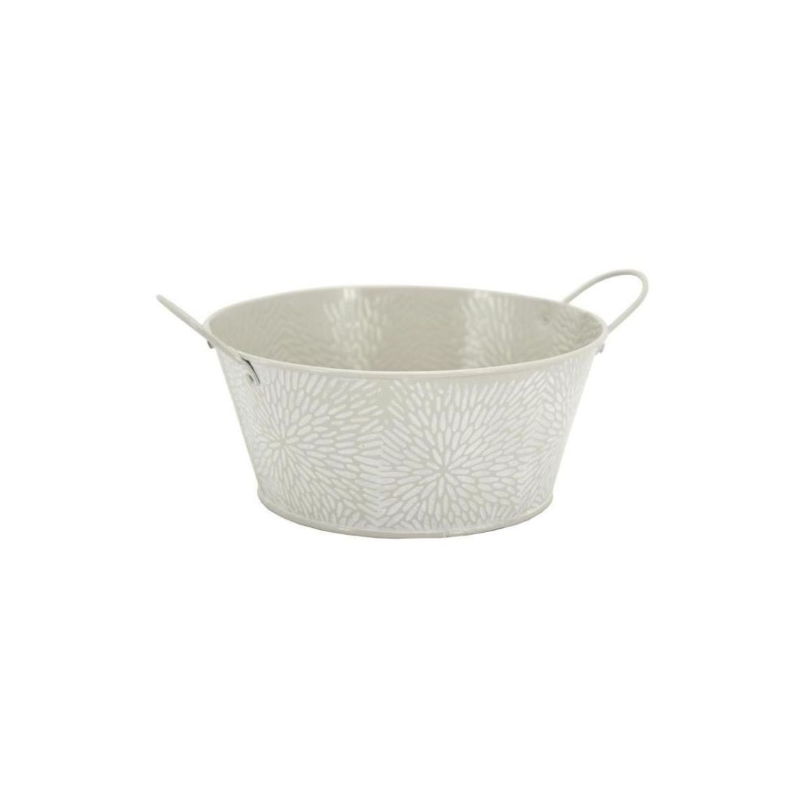 Corbeille ronde en métal laqué motif floral 20 cm main product photo