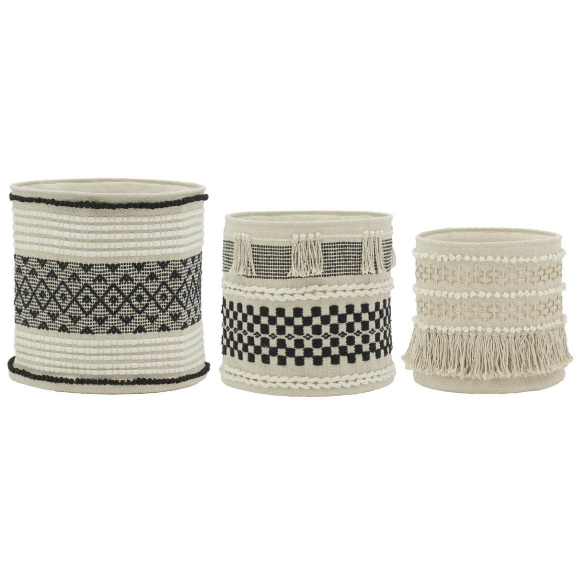 Corbeilles de rangement rondes en coton (Lot de 5) main product photo