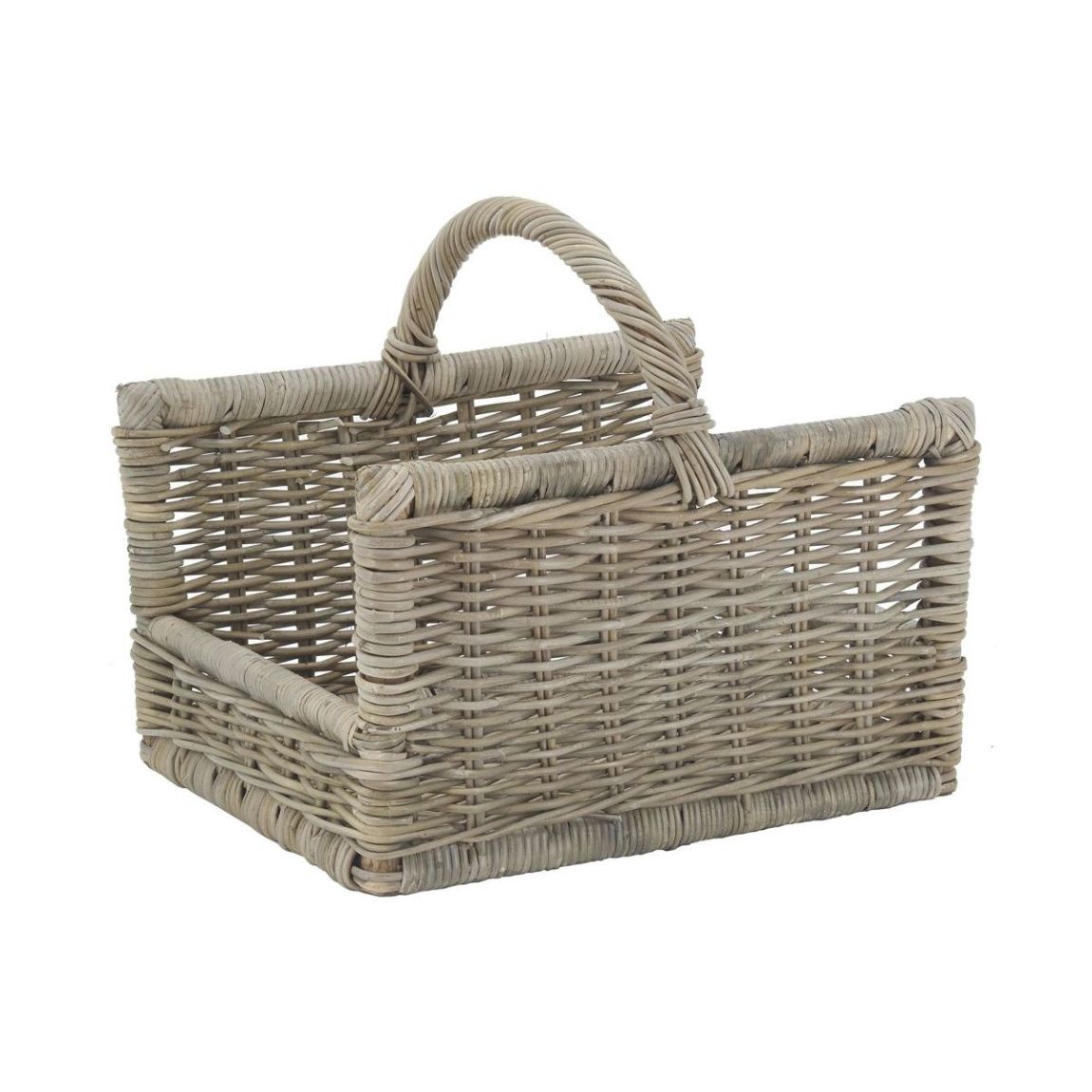 Panier à bûches rectangulaire en poelet main product photo