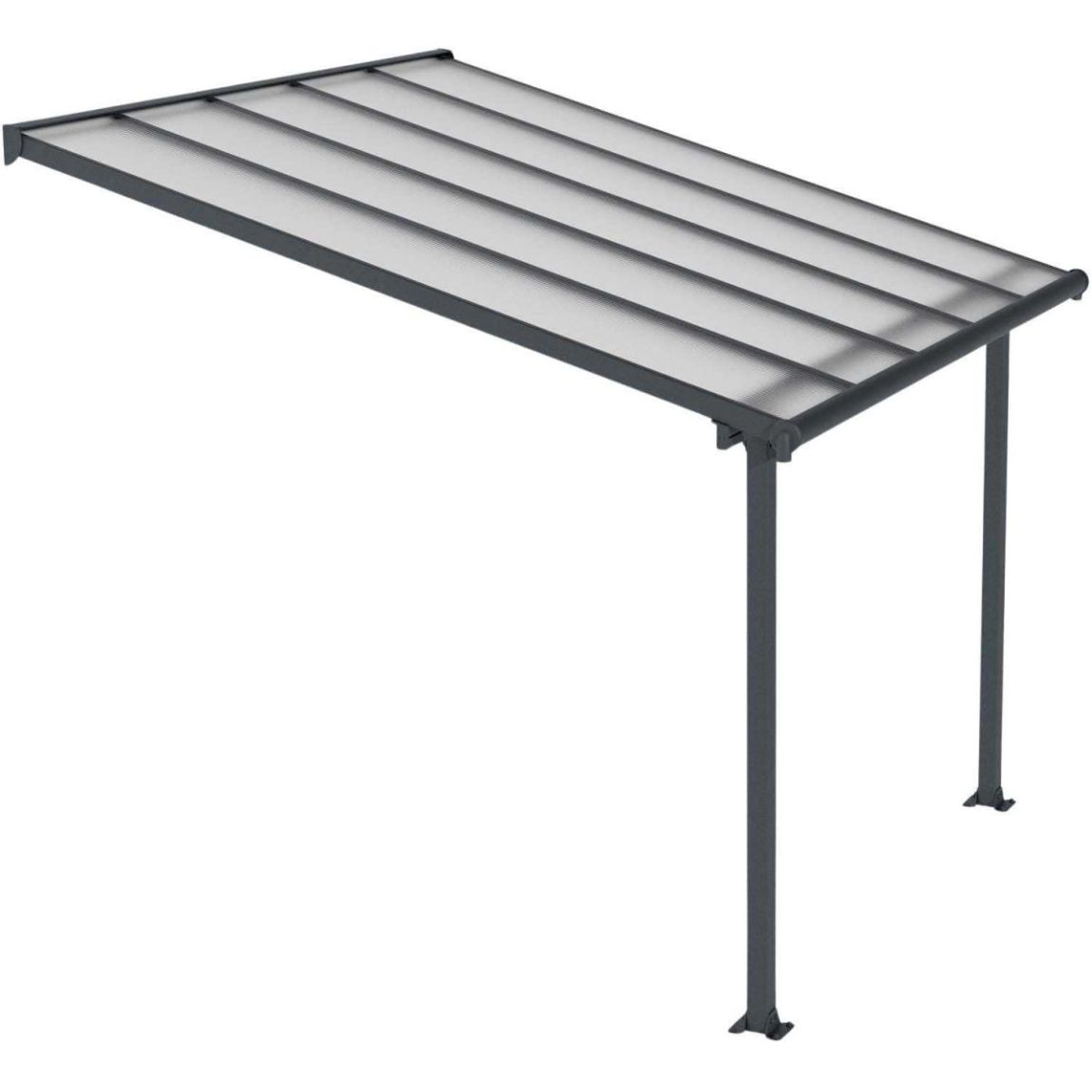 Pergola à adosser en aluminium gris et polycarbonate Olympia 3 x 3m main product photo