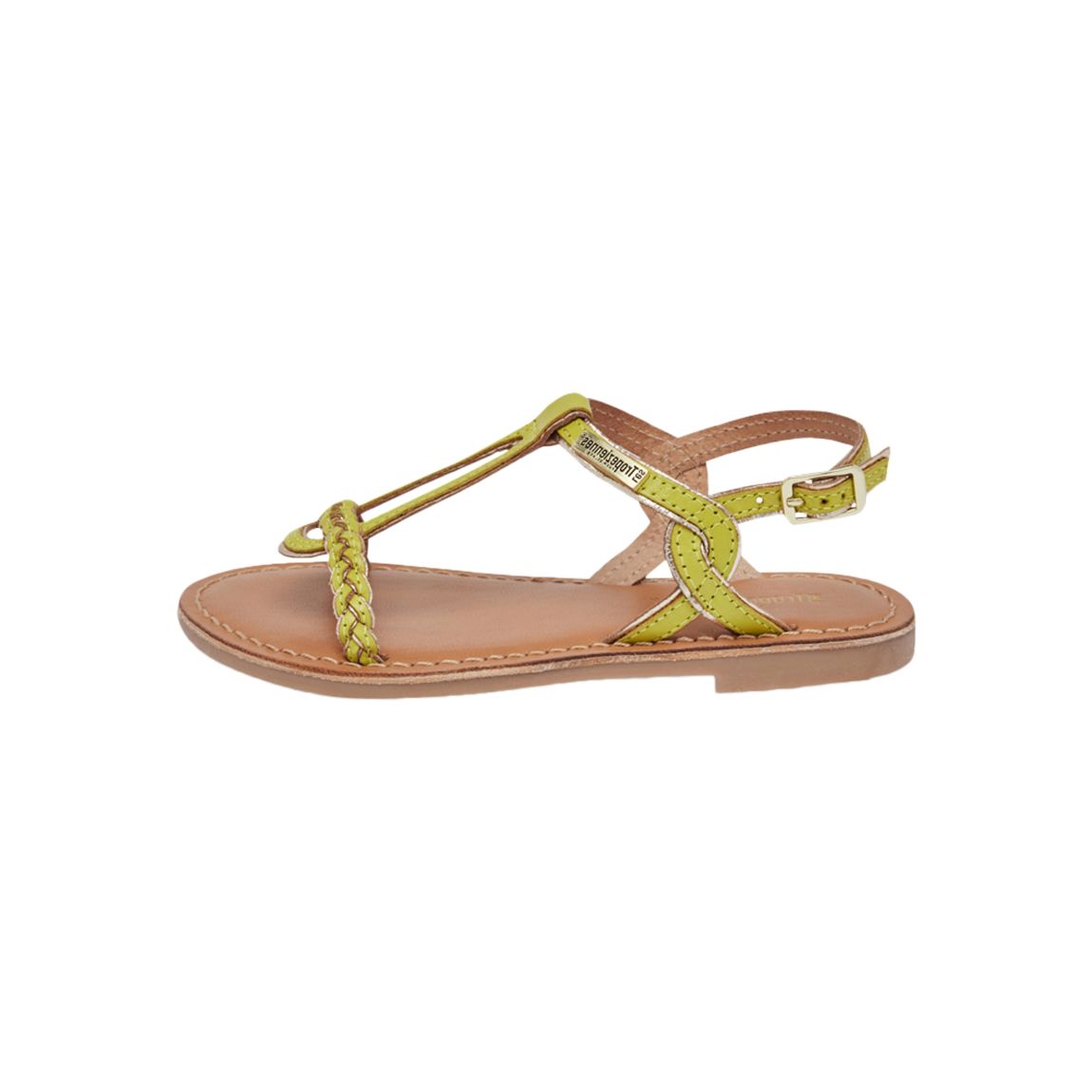 Sandales Cuir Enfant Par M.Belarbi Bappy Jaune Vert main product photo