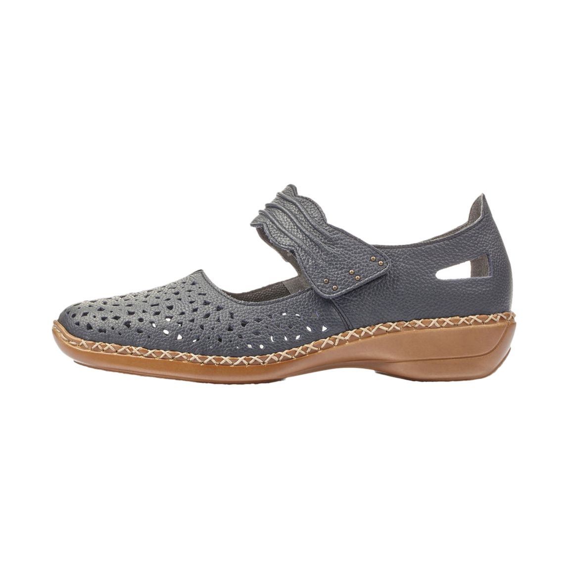 Ballerine Cuir Rieke Bleu main product photo