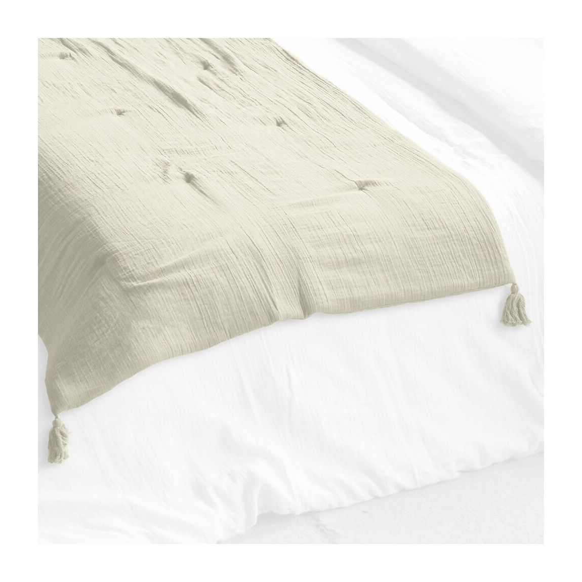 Couvre Lit - Dessus De Lit 100% Gaze De Coton Vert D'Eau main product photo