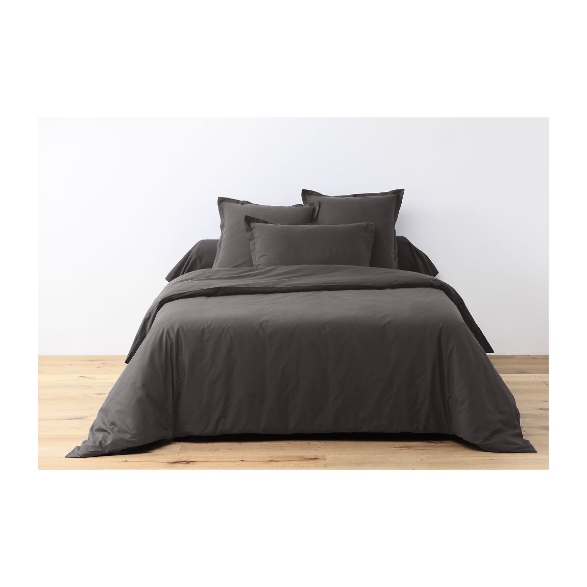 Parure Housse De Couette 100% Coton Gris Fonce main product photo