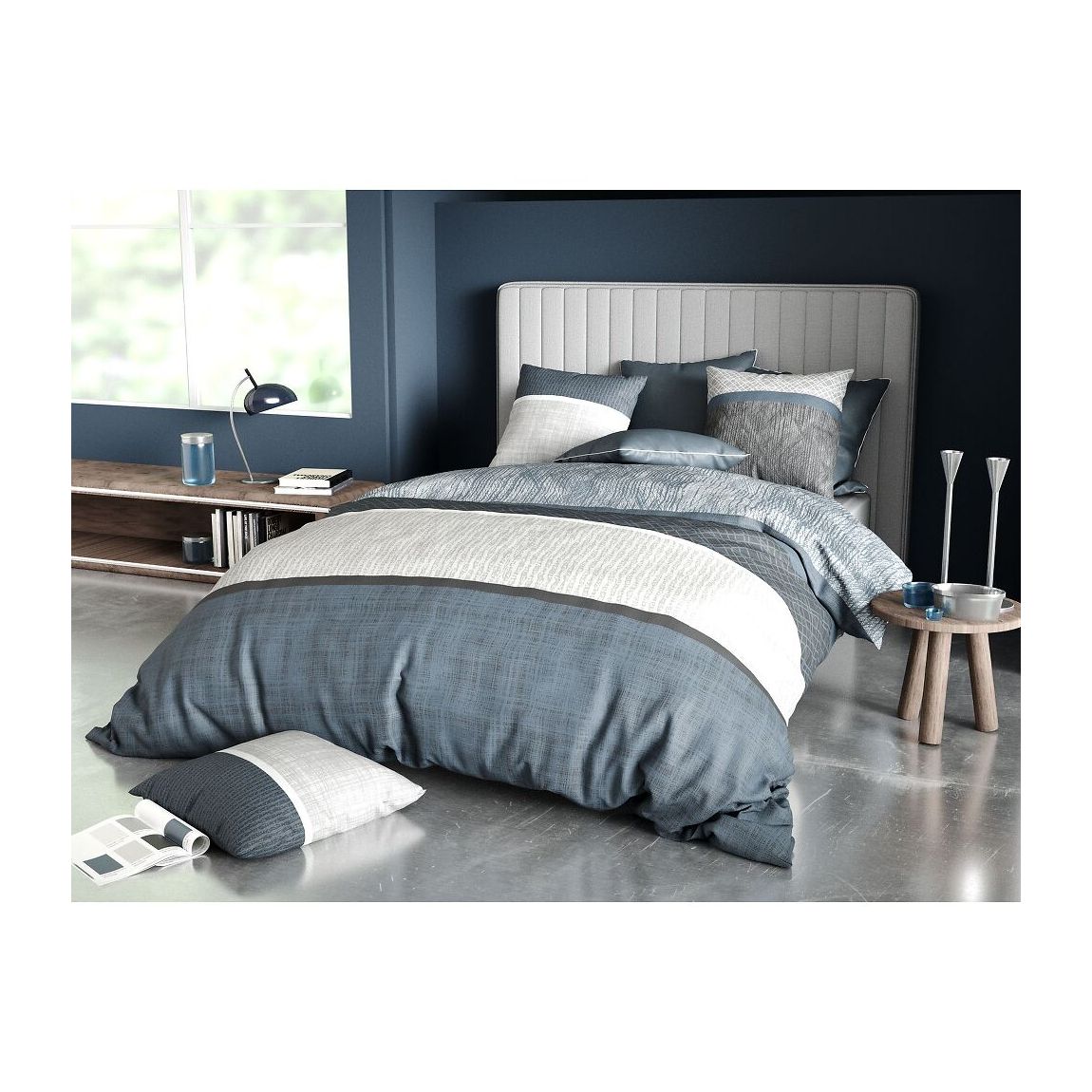 Parure Housse De Couette Brehat 100% Coton Imprimée main product photo