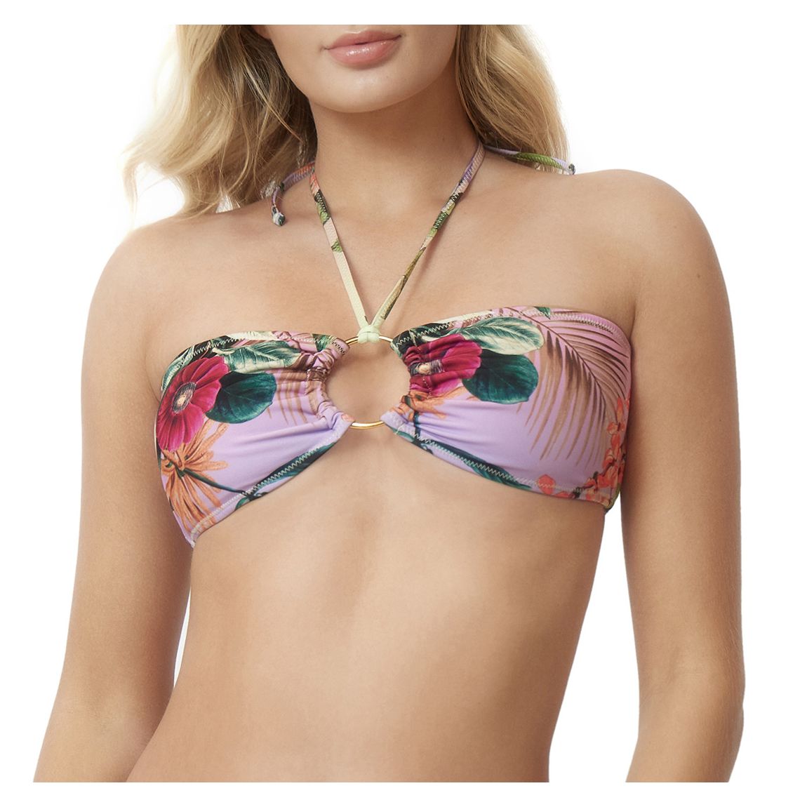 Haut De Bikini Bandeau À Anneaux Multi Rosie main product photo