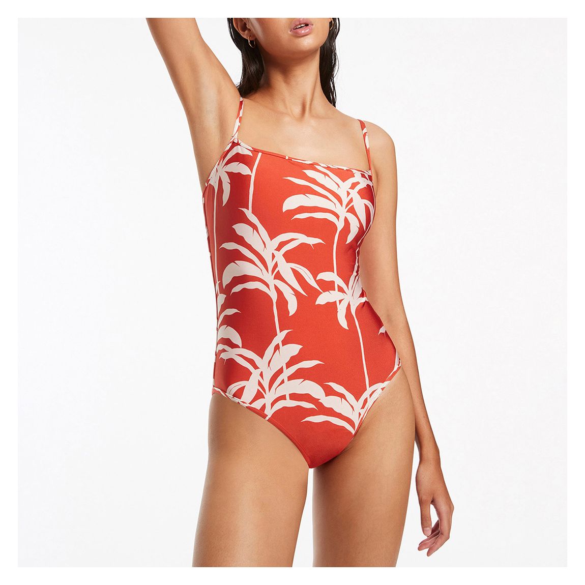 Maillot De Bain Minimaliste Palme Rouge main product photo