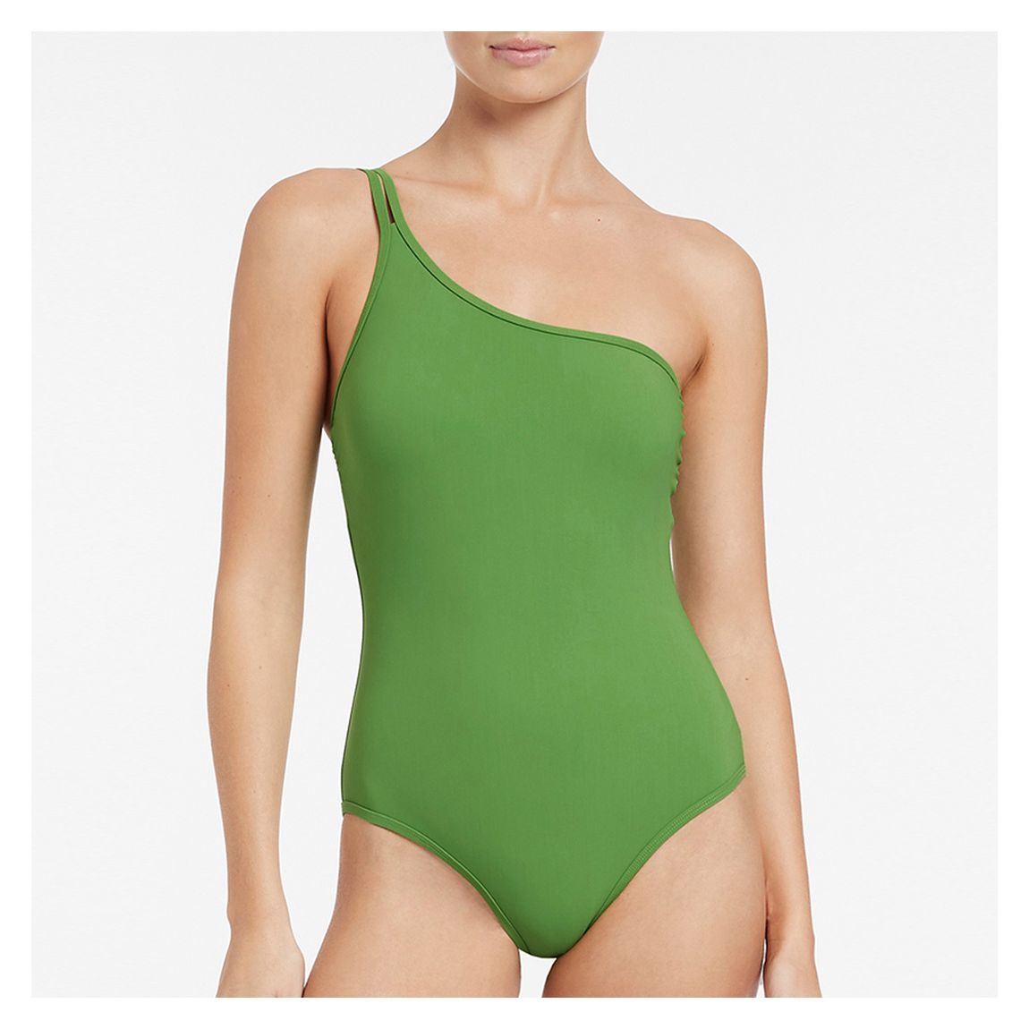 Pièce unie asymétrique verte main product photo