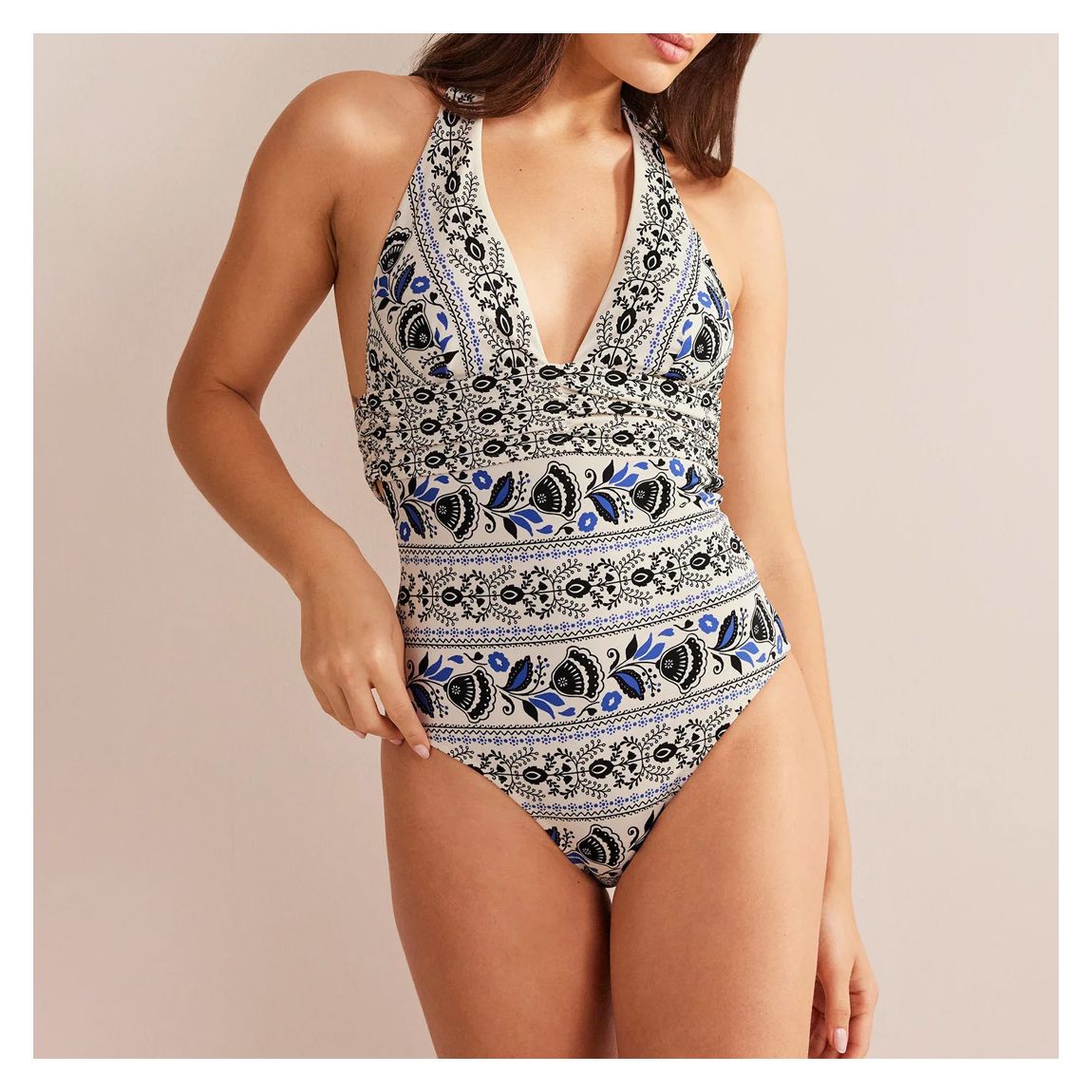Maillot De Bain Dos Nu Noir/Blanc main product photo