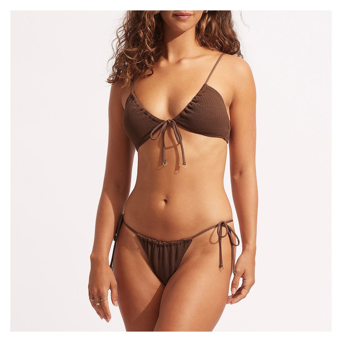 Bas De Maillot De Bain Rio À Cordon De Serrage Marron main product photo
