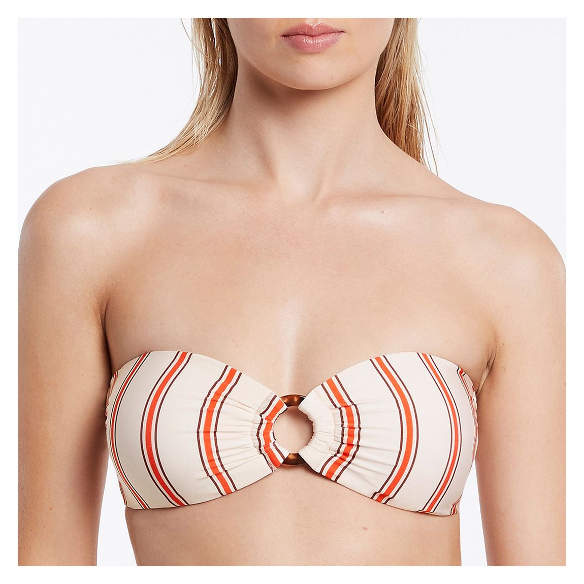 White Stripes Sorrento Trim Bandeau Top main product photo