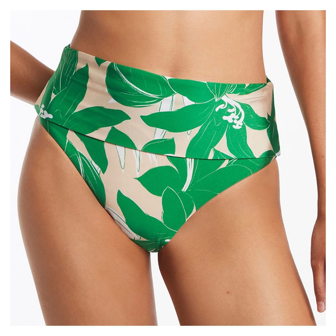 Bas De Bikini Pliant Floreale Vert main product photo
