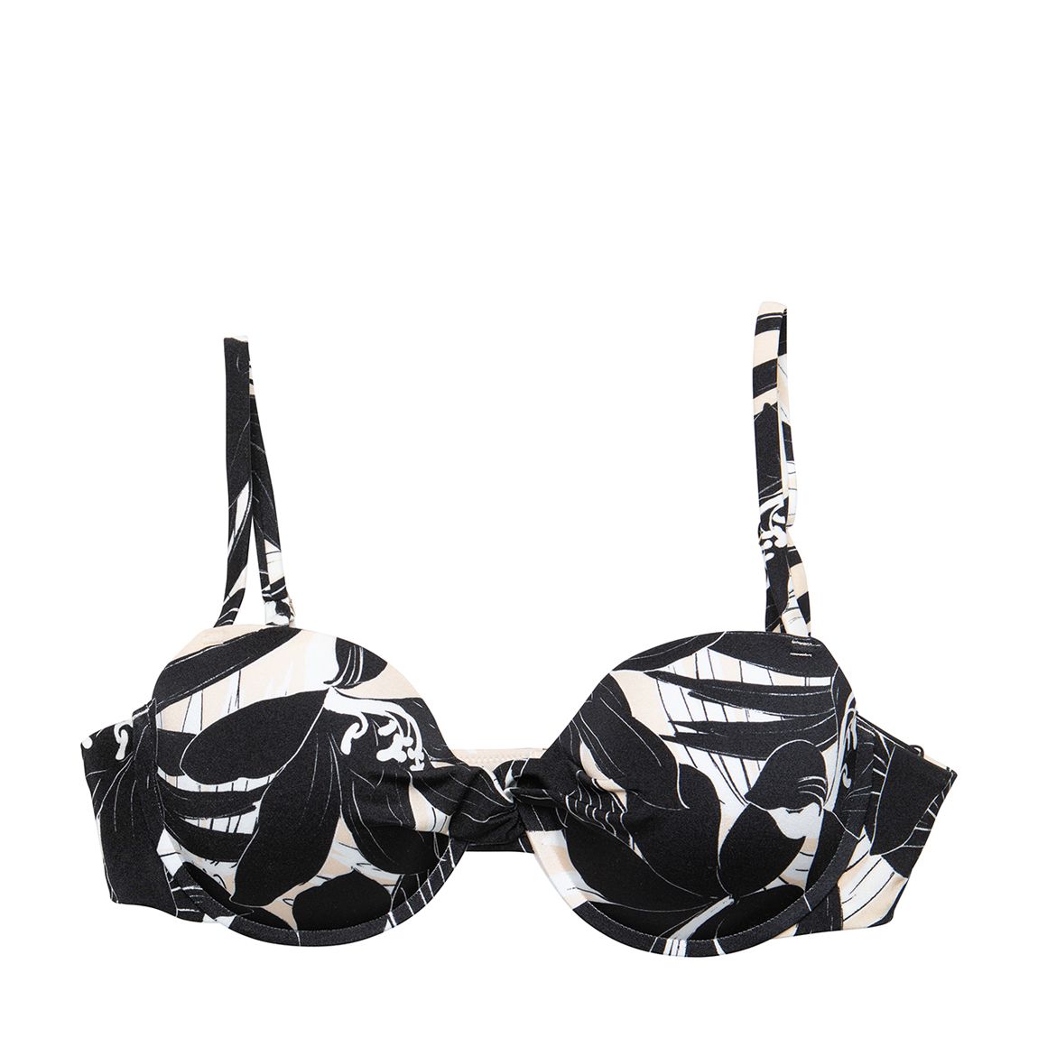 Top moulé torsadé Floreale noir main product photo