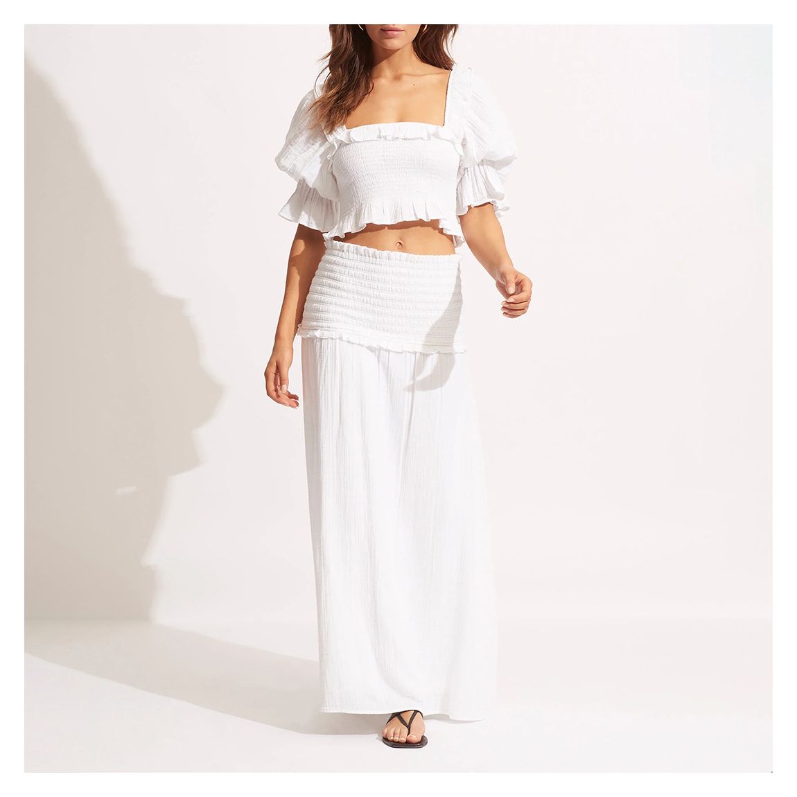 Top froncé Caspian blanc main product photo